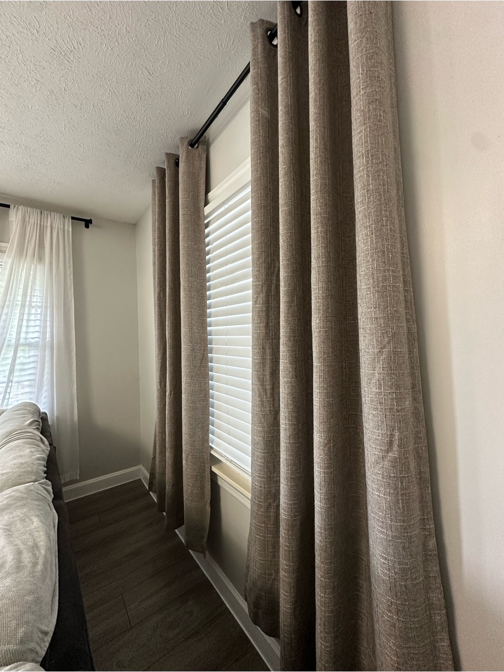 Regal home collections 100% Blackout Taupe Linen-Texture Grommet Drapery Panels